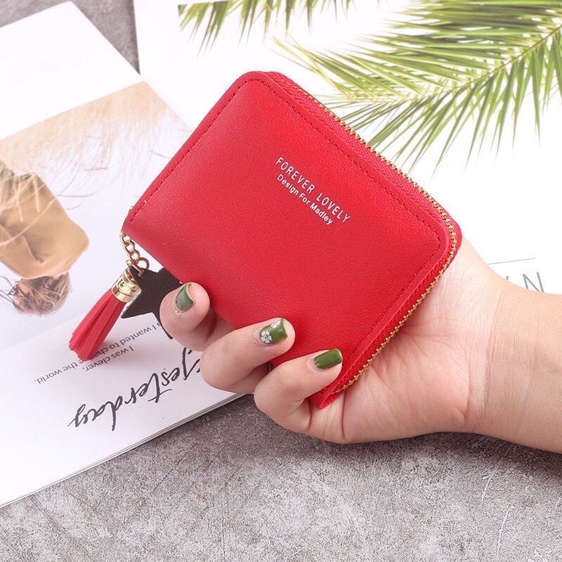 DOMPET WANITA KECIL DOMPET KOIN DOMPET MINI DOMPET LIPAT MURAH-Merah