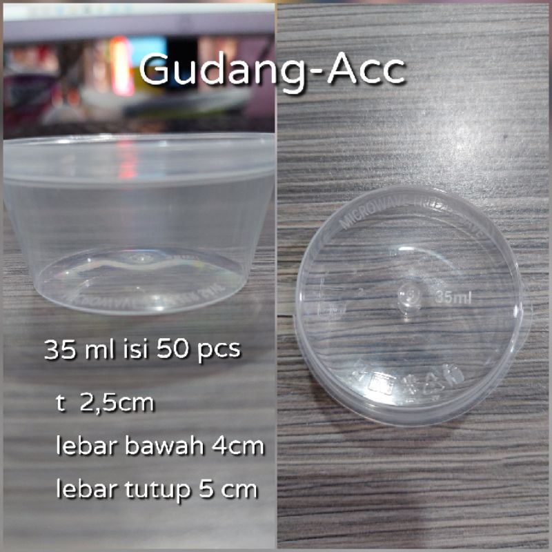 VIICTORY DM KLIR Mika Cup Saos Sambel Plastik Cup Sambel 30ml 35ml Tempat Saos Thiwall 30 Ml