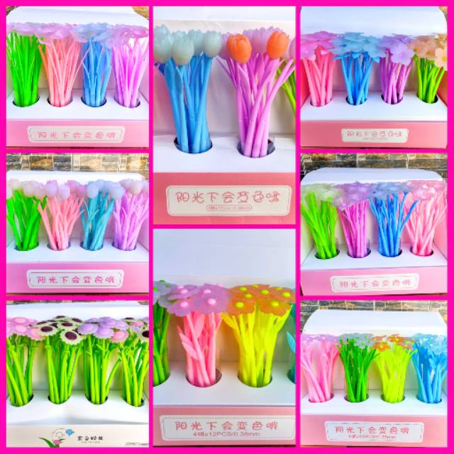 

Pulpen bunga Ultra Violet bisa berubah warna murah atk grosir indo