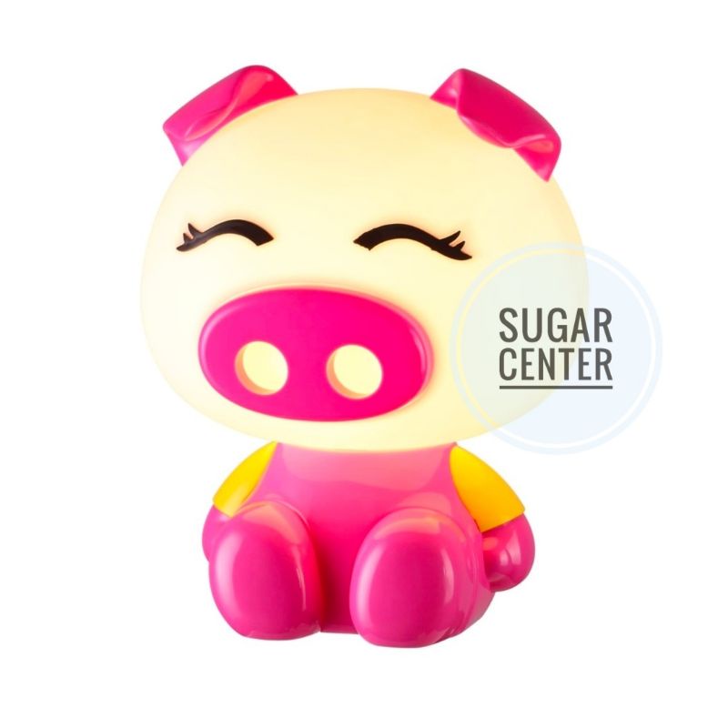Eglare Lampu Meja Piggy Pink Putih/Lampu Belajar Karakter/Lampu Meja/Lampu Baca/Lampu Meja Eglare