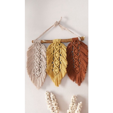 READY STOK) macrame hiasan dinding daun motif / macrame wall hanging/ Dekorasi rumah