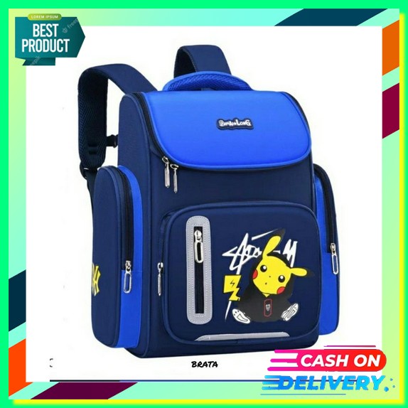 Tas Anak Ransel Sekolah Sd Laki Laki Batman Timbul 3Kantung Besar - Hitam Terlaris Import Best Selle