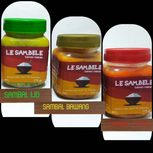 

LE SAM.BELE sambel terasi, sambel bawang, sambel ijo