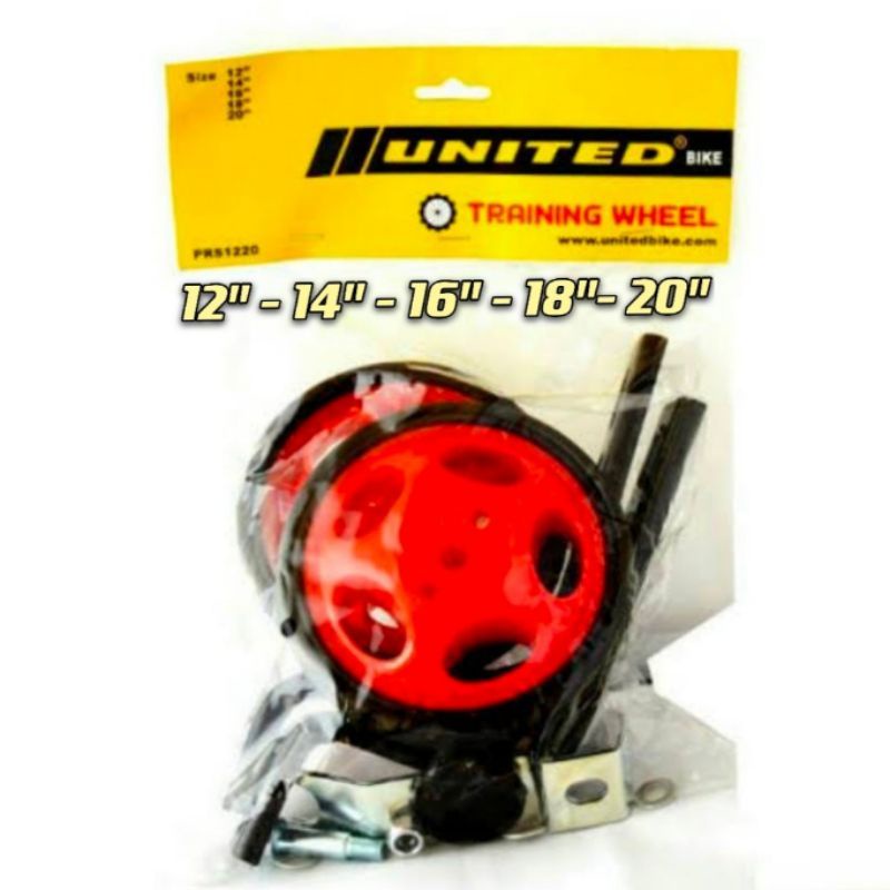 Roda Samping Bantu Sepeda Anak Ukuran 12&quot; / 16&quot; / 18&quot; / 20&quot; Training Wheel UNITED | High Quality