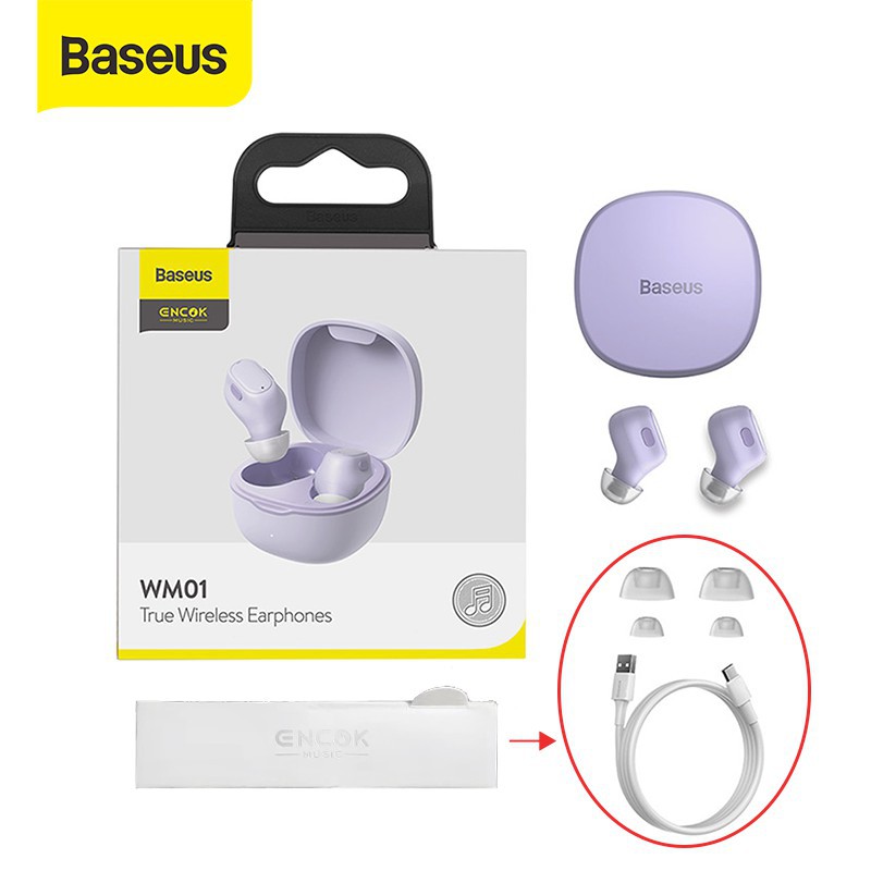 BASEUS TRUE WIRELESS BLUETOOTH EARPHONE MINI EARBUDS TWS WM01-Unggu