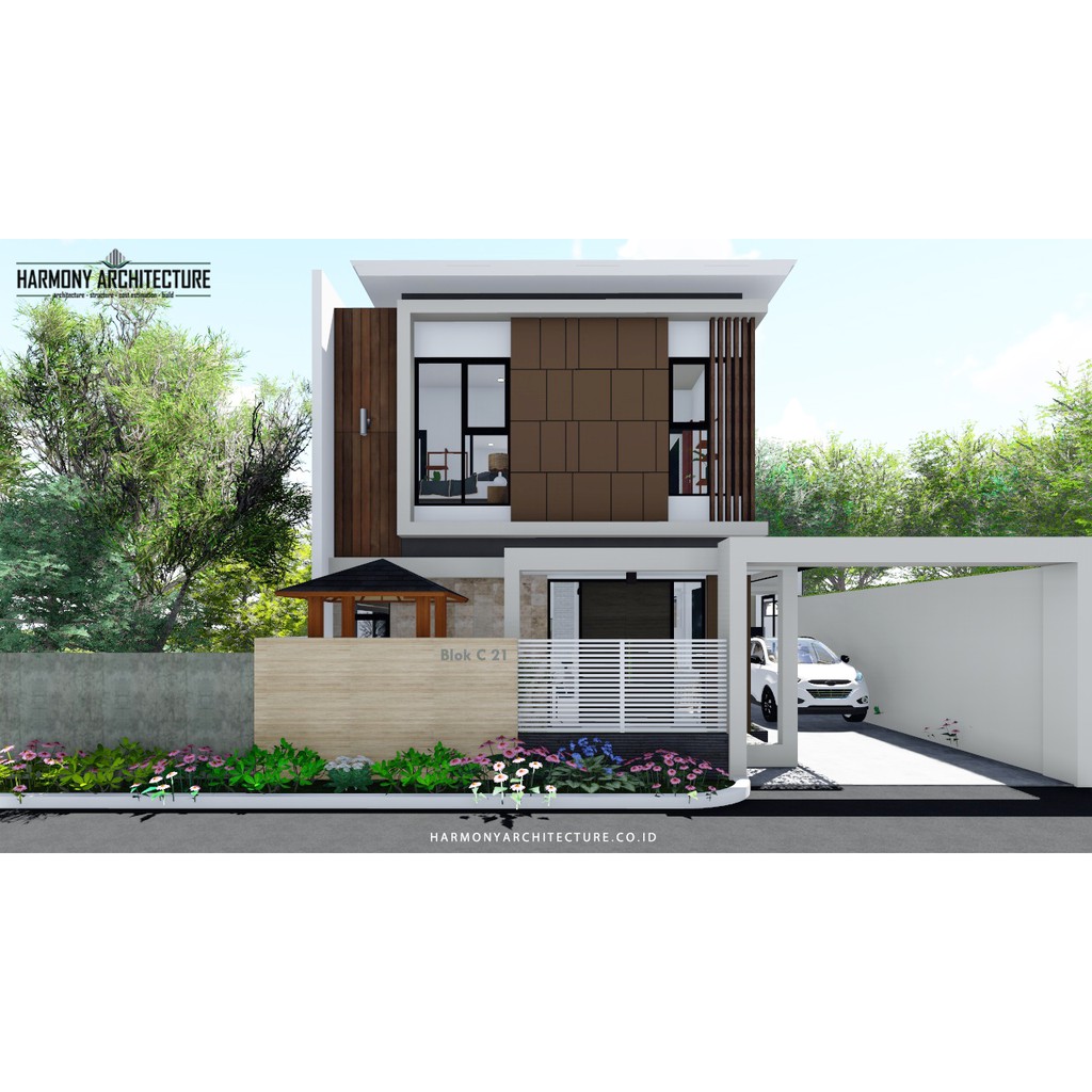 Jual Desain Rumah Modern Minimalis 2 Lantai Lahan 10 X 14 Hook Indonesia Shopee Indonesia