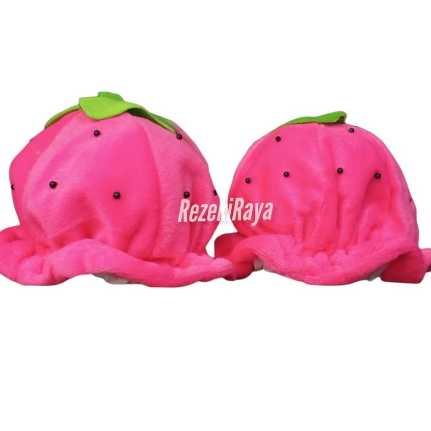 Bucket Strawberry Pinky Topi Anak Balita 6bln- 3th Topi Anak Perempuan