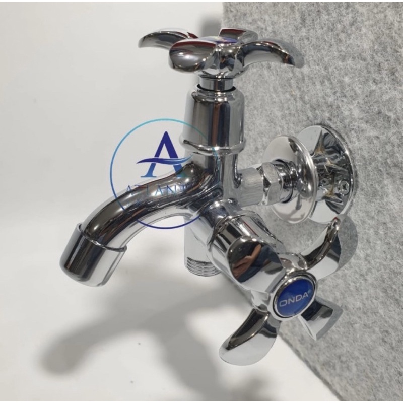 Kran shower cabang / kran double kuningan ONDA