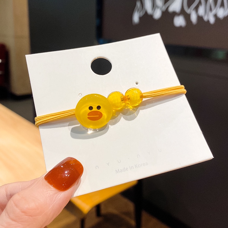 OSM JKT F5164 (1 PC) Ikat Rambut Korea Karakter / Karet Rambut Lucu / Kuncir Rambut Import-Kuning