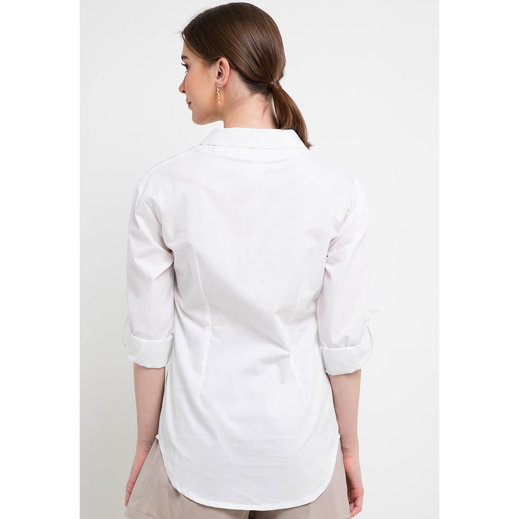 LLACES Clothing - Blouse Wanita - Classic Shirt - White