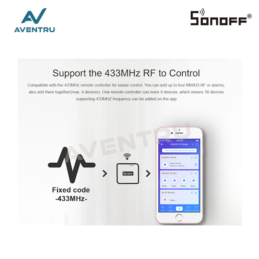 Sonoff RF Bridge 433Mhz WiFi Remote 433 Mhz Smart Home