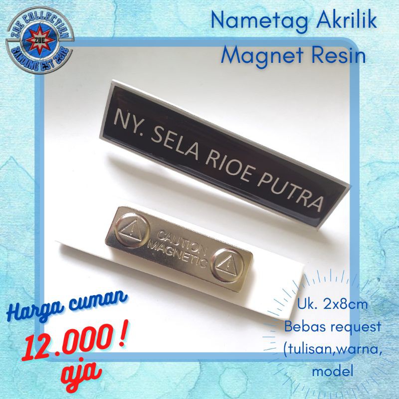 

Joe.Collections - Nametag Akrilik Resin Magnet