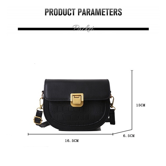 Tas Wanita Premium Shoulder Bag Kulit Sintetis / Tas Selempang Wanita Import High Quality Pu Material Tas Selempang Vintage Half Circle Saddlebag / Tas Selempang Bahu