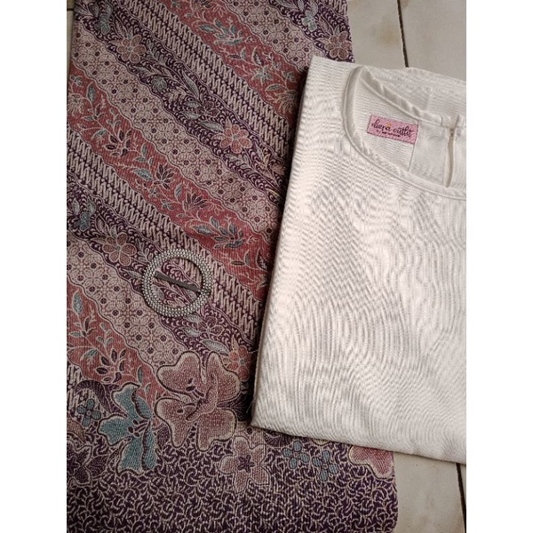 COD STELAN KEBAYA BATWING kebaya wisuda kebaya jumbo wisuda Bridesmaids kebaya modern kebaya kartini-SET BATWING PUTIH