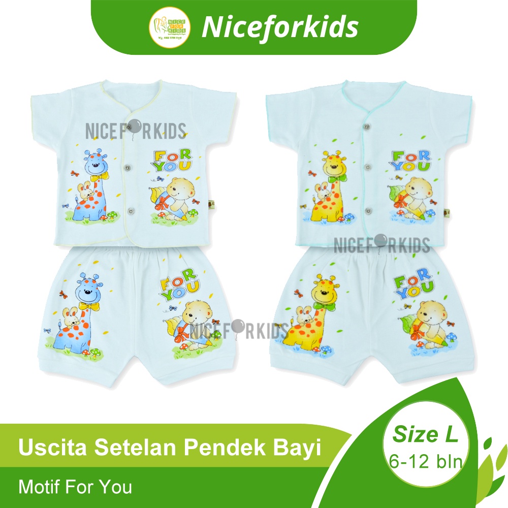 Setelan Baju Bayi Pendek Uscita / Baju Tidur Bayi