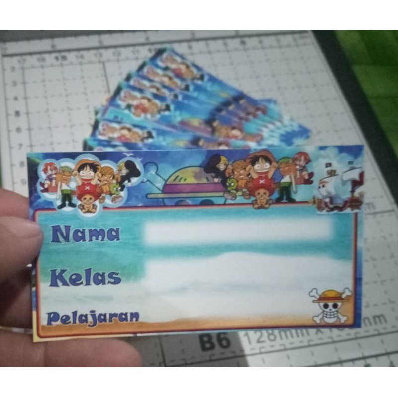 

STICKER BONTAK LABEL BUKU PELAJARAN SEKOLAH KARAKTER KARTUN ONE PIECE