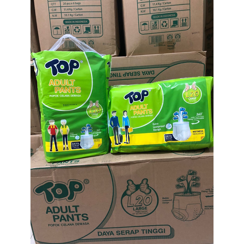 TOP Adult Diapers Pants L20 Popok Celana Dewasa L isi 20