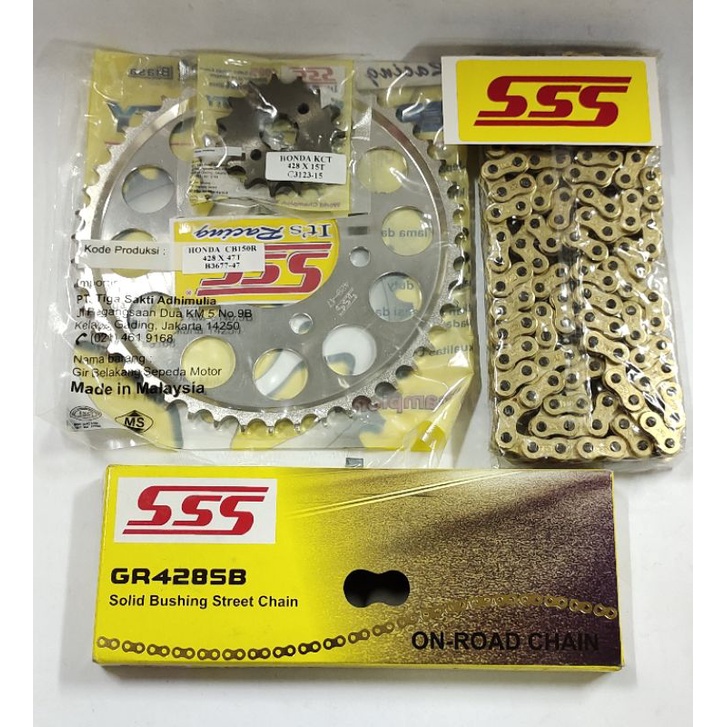Gear Gir set SSS CBR NEW 150 2019-2021 428 CB150R NEW 2021 Rantai Gold