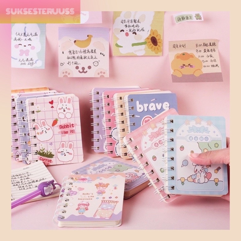 

Notebook Ring Motif Spiral Mini A7 / Buku Catatan Mini Ring / Memo Tulis / DiaryBook