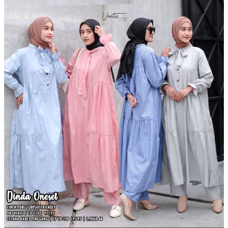 One Set Tunik LD 114 XXL Dinda Oneset Vente Setelan Wanita Polos Rayon Pajamas Jumbo Setcel Daily Se