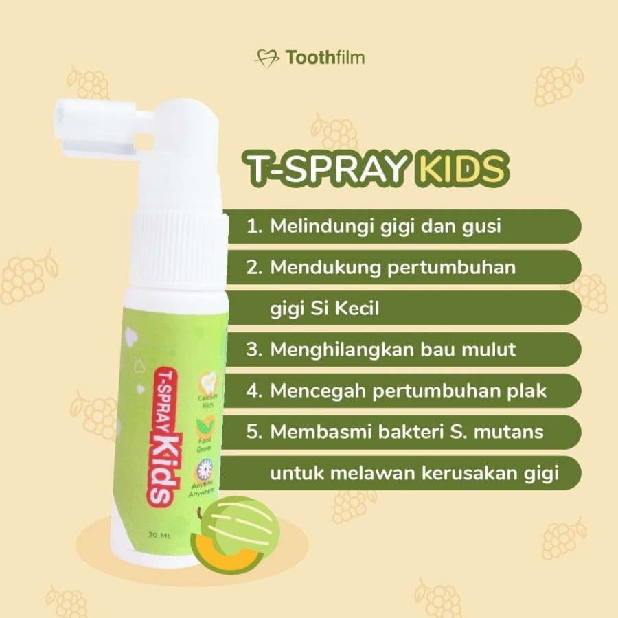 T-Spray Kids Toothfilm 20ml Oral Care Spray Kids T Spray Perawatan Mulut &amp; Gigi Anak Tspray