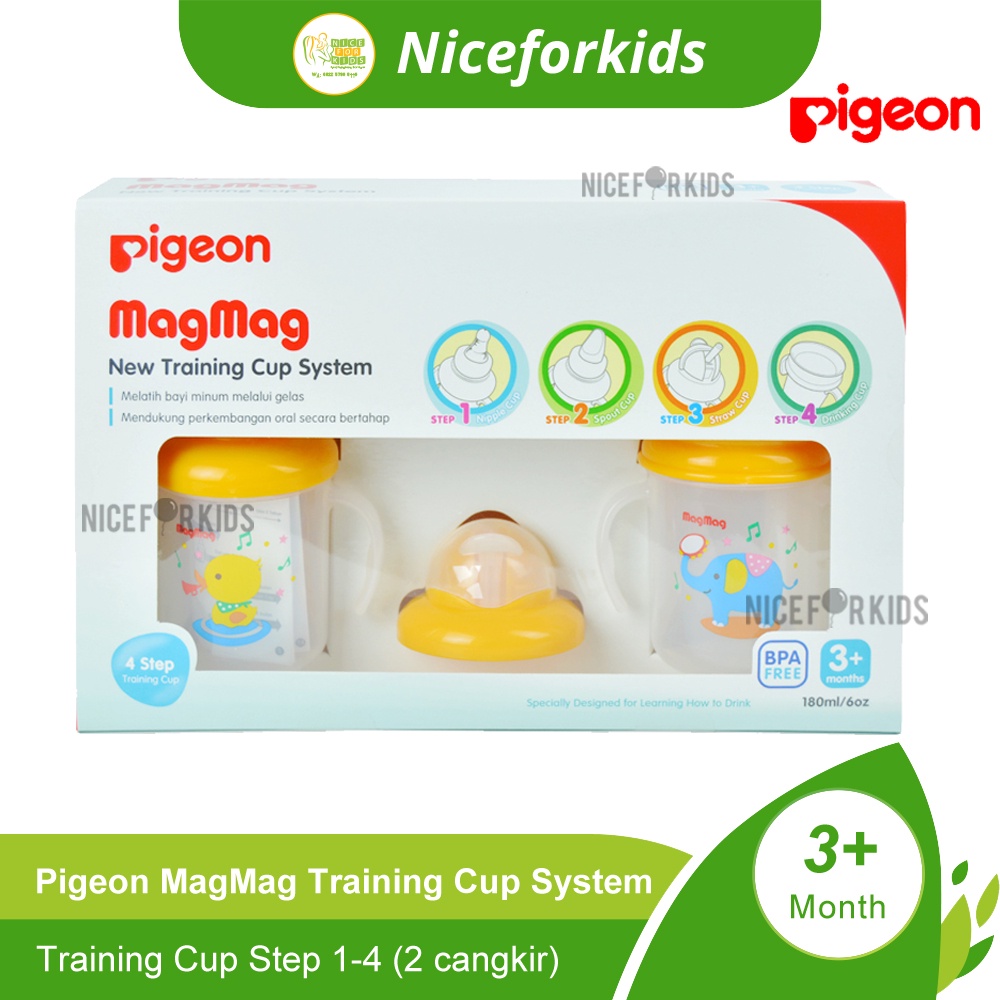 Pigeon Mag Mag Training Cup Isi 2 All In One Set Gelas Cangkir Botol Minum Bayi