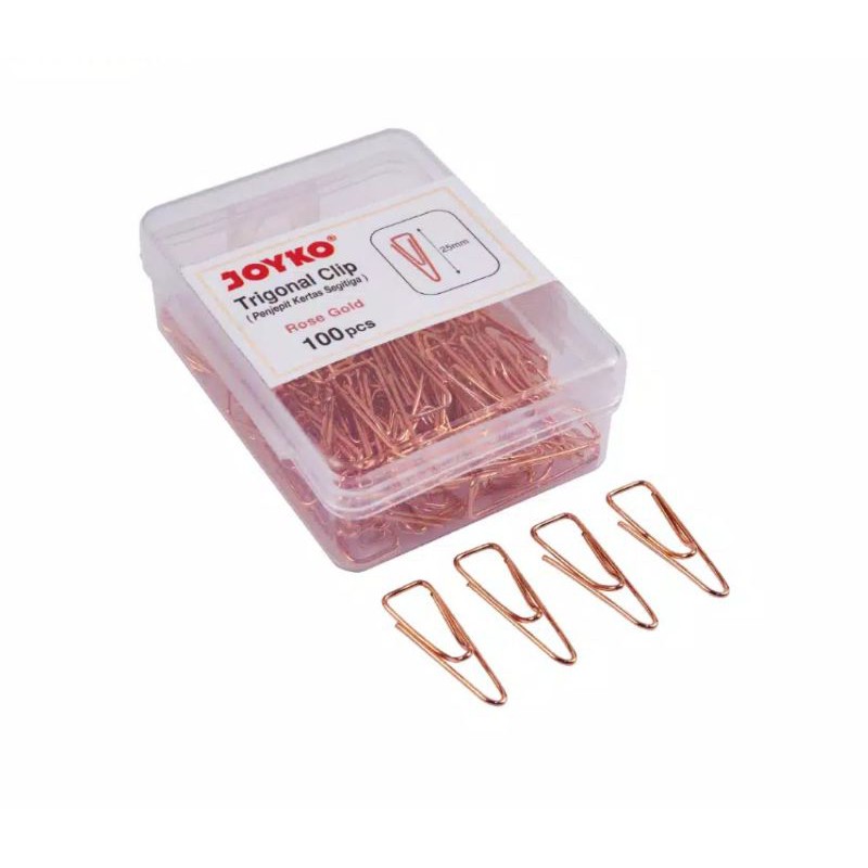 

Klip Kertas/Trigonal Clip Rose Gold No.3 Joyko 100 Pcs