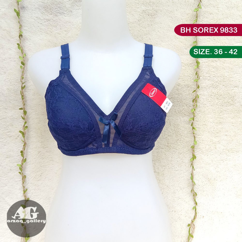 Bra BH Sorex 9833 Tanpa Kawat Tanpa Busa Cup Besar | bh brukat KAIT 3