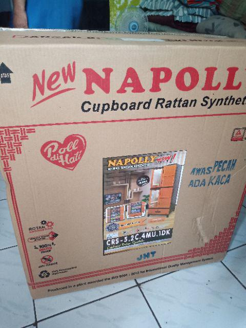 Lemari Plastik Rotan 4 Pintu 1laci Napolly