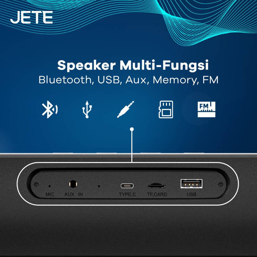 Soundbar Bluetooth Speaker JETE S5 Pro with SuperBass, RGB &amp; Aux 3.5mm