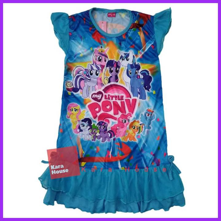 BAJU KAOS ATASAN T-SHIRT DASTER DRESS ANAK LITTLE PONY DLPBB122517 - SIZE 10, DIKIRIM RANDOM