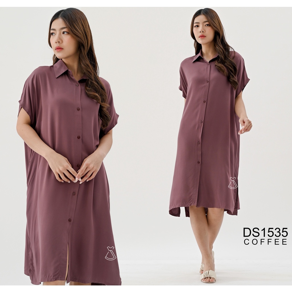 DS1535  - DRESS CASUAL TUNIK DRESS BUSUI FRENDLY WANITA DRESS KERJA MODERN MURAH