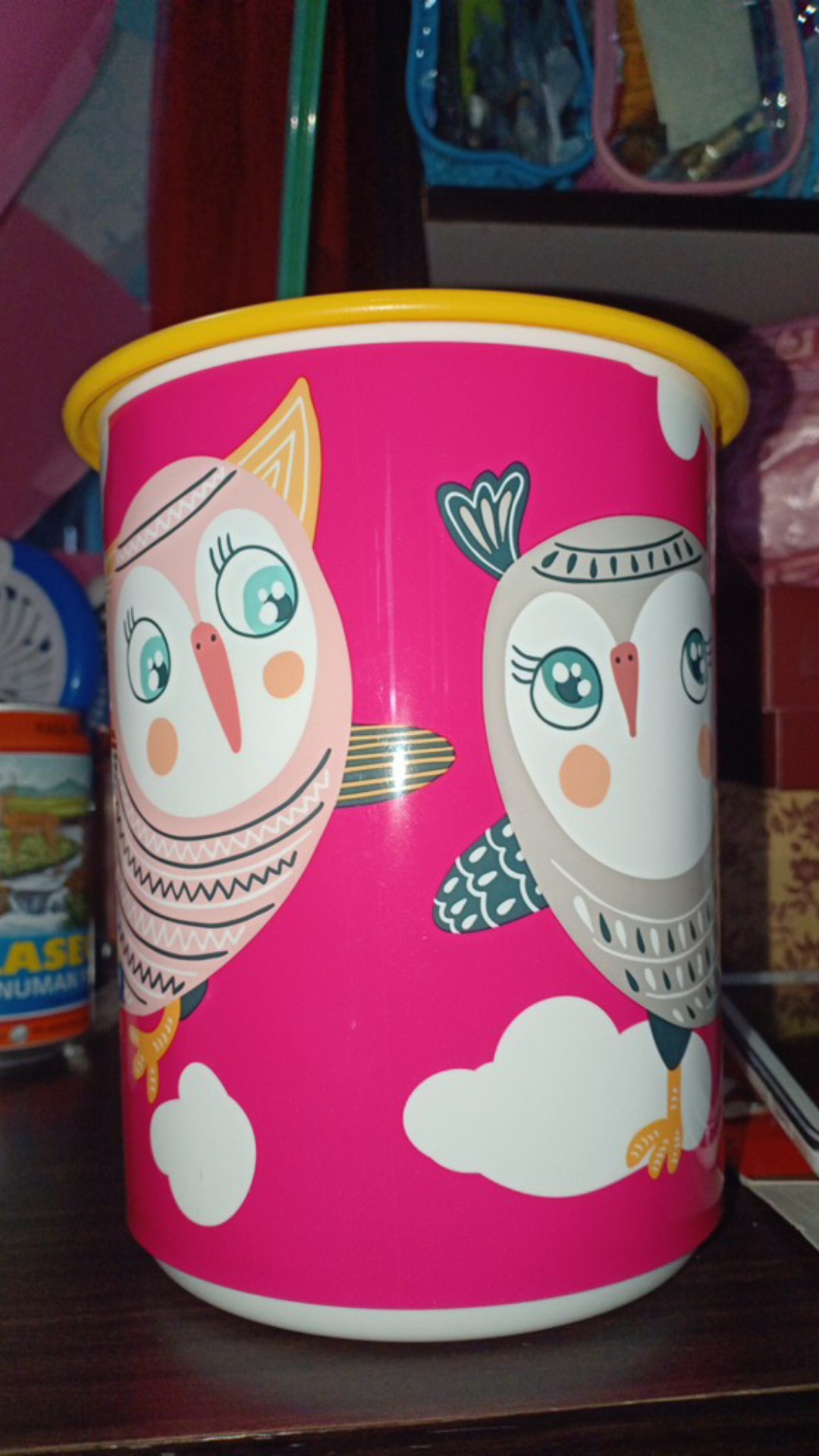 Owl / Birdie Canister Pink (1 Pcs) Toples Susu Tupwr