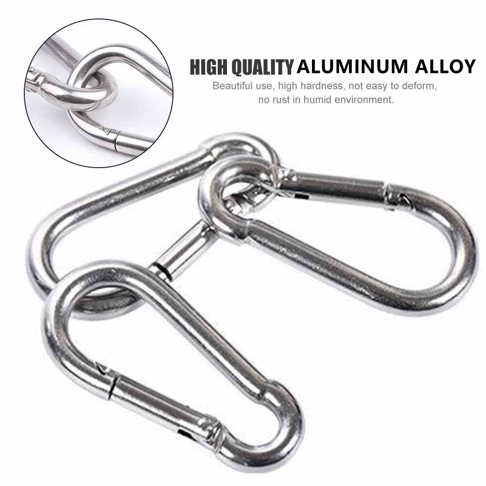 5 / 10pcs Klip Carabiner Mini Bentuk Labu Bahan Alloy Warna Silver Untuk Outdoor / Camping