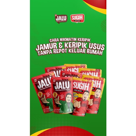 

cemilan sehat Jalu(jamur krispy), Sugih(Usus Krispy)