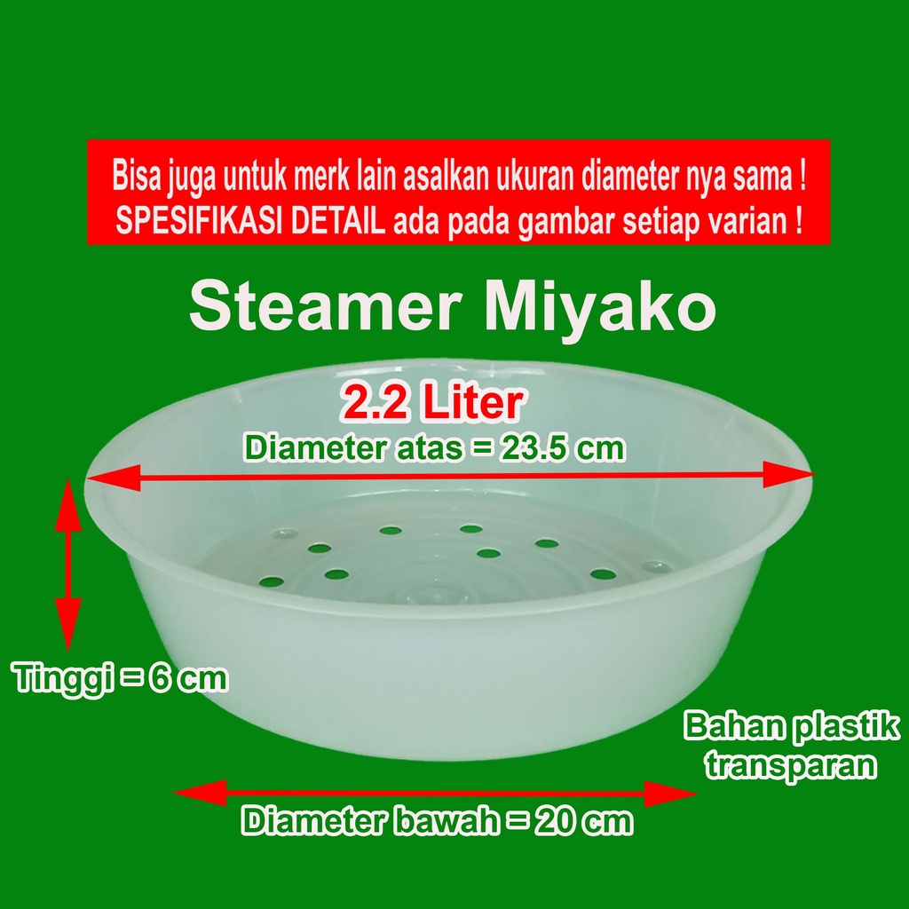 Steamer Wadah Kukusan Rice Cooker Magic Com Miyako dan Merk Lainnya 0.6 1.0 1.2 1.8 2 2.2 3 Liter Sarangan Plastik Megicom Rice Coker Magicom Mejikom Original Asli Miyako