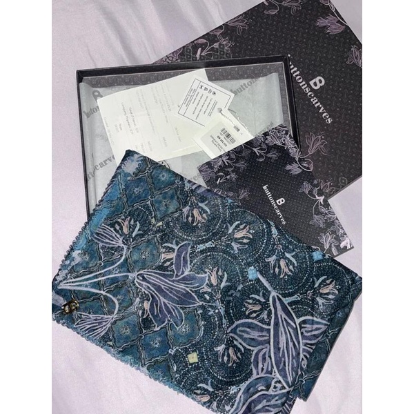 buttonscarves Maharani series/voal square/navy