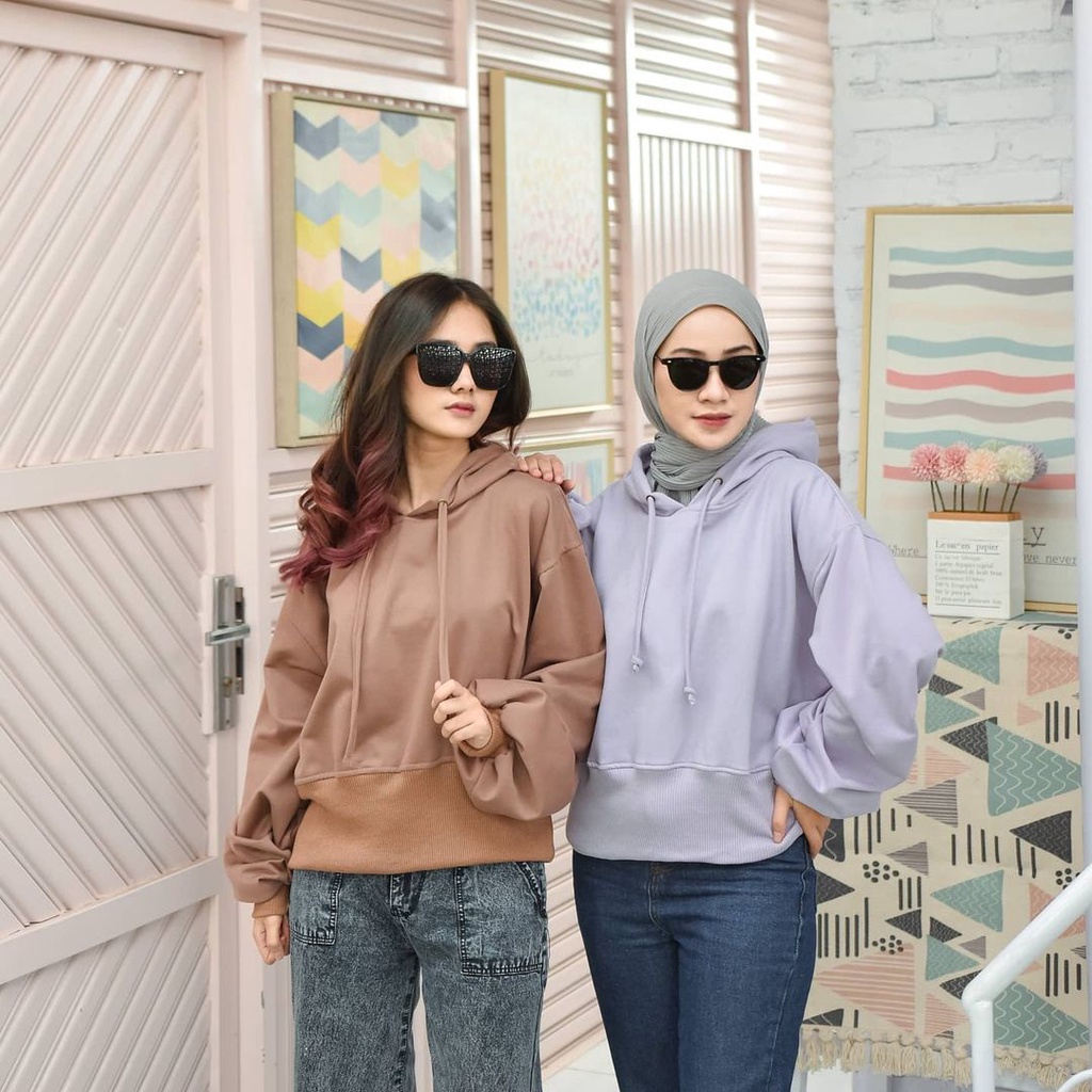 Jaket Pullover Joly Basic Outwear Oversize Wanita Terbaru