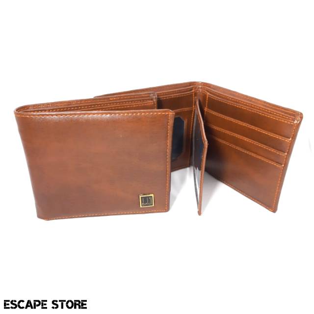 Dompet Pria Lipat Pendek 3 Ruang Bahan Kulit