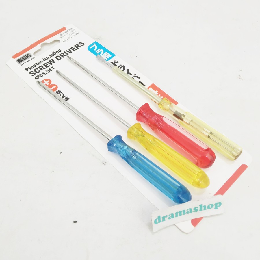 Obeng Set Min Plus (-)(+) Tespen 4pcs