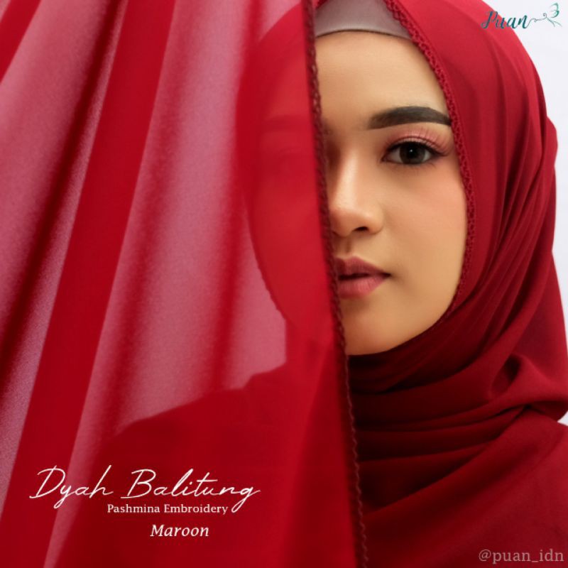 PASHMINA EMBROIDERY DYAH BALITUNG BY PUAN HIJAB POLOS RENDA VIRAL BEST SELLER TERMURAH