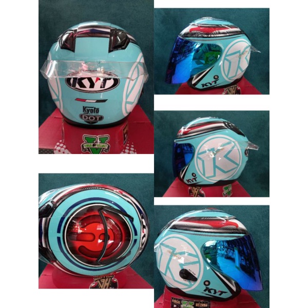 KYT HELM KYOTO | AQUAMARINE BLUE |++VISORVENOM+SPOILER |PAKET GANTENG
