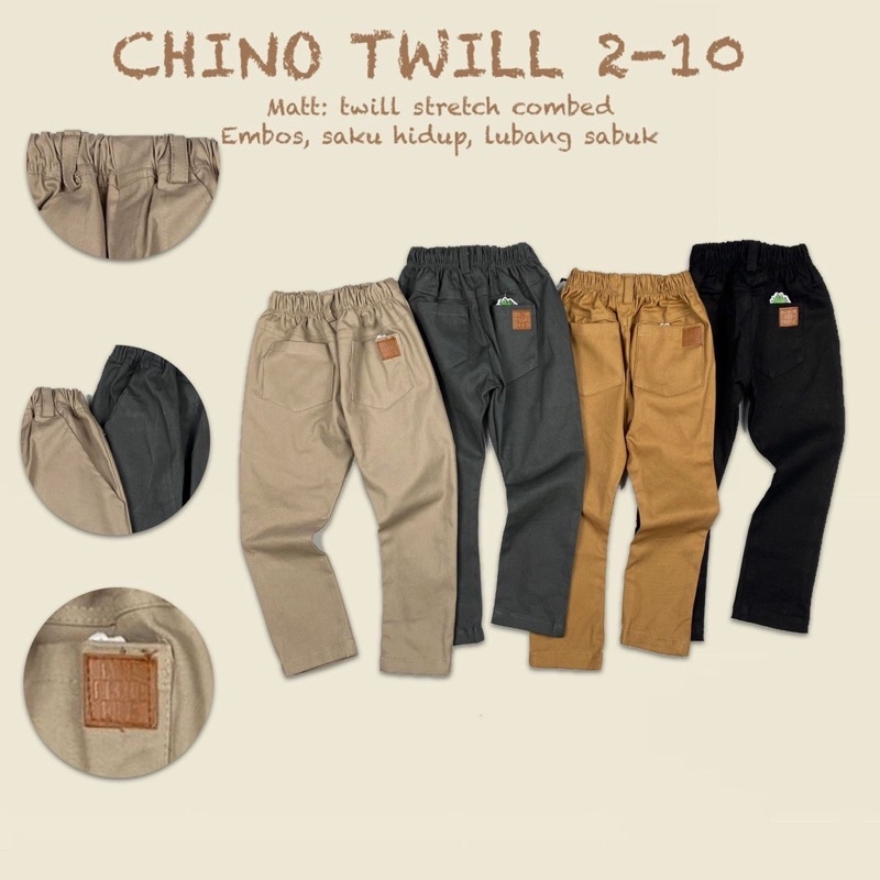 Premium CHINO TWILL stretch 2-10/ Celana Panjang anak laki laki pineapple kids