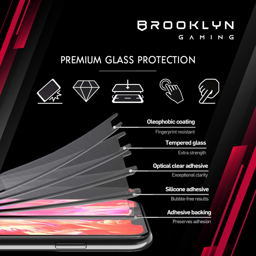 Brooklyn GAMING Tempered Glass iPhone 13/12/11/X XR XS MAX Mini Pro Max Full Cover 3D Matte-1
