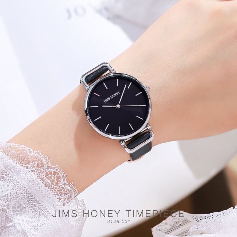 JAM TANGAN WANITA CEWE 8128 JIMSHONEY KULIT PROMO DISKON