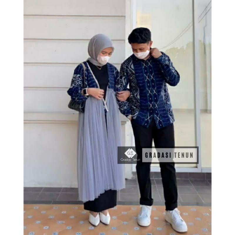 Baju Set Couple Tenun Pria Wanita Etnik Troso Jepara - Baju Couple Prewedding - Baju Couple Tenun