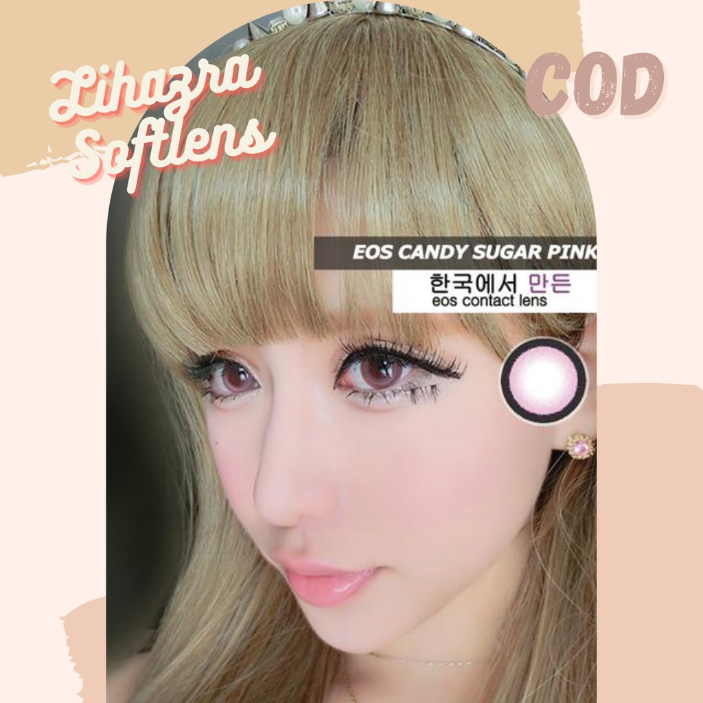 Lihazra Softlens Eos Candy Sugar 14.8mm Brown Gray Blue Green Violet Pink Minus 0 to -8 Contact Lens