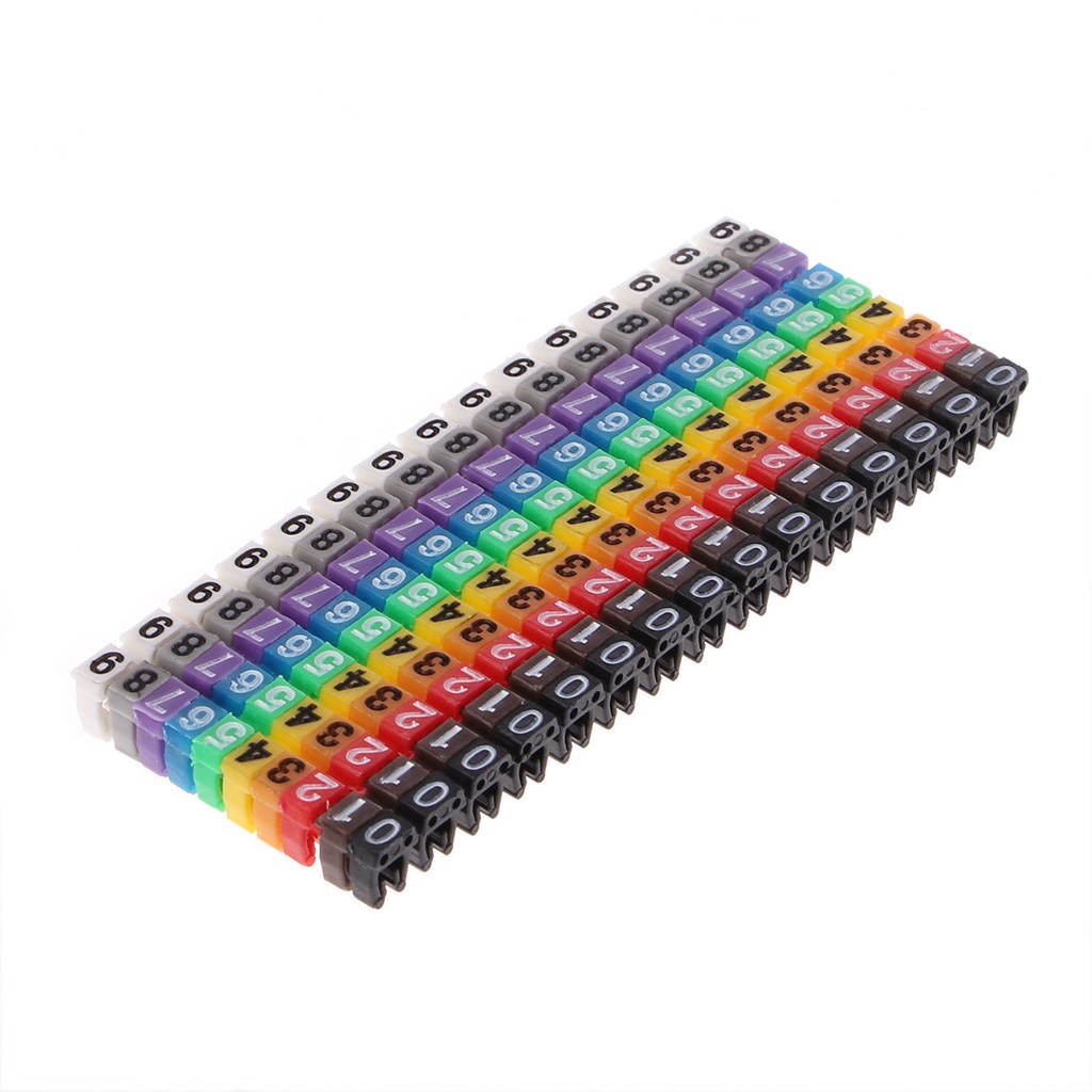 150 Pcs Cable Markers Colourful C-Type Marker Number Tag Label For 2-3mm Wire