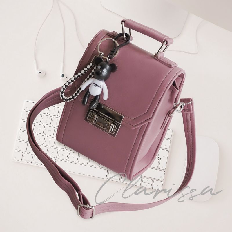 TAS SLEMPANG TAN JINJING TAS BAHU WANITA PEREMPUAN CEWEK DEWASA REMAJA KULIT SINTETIS WARNA UNGU COK