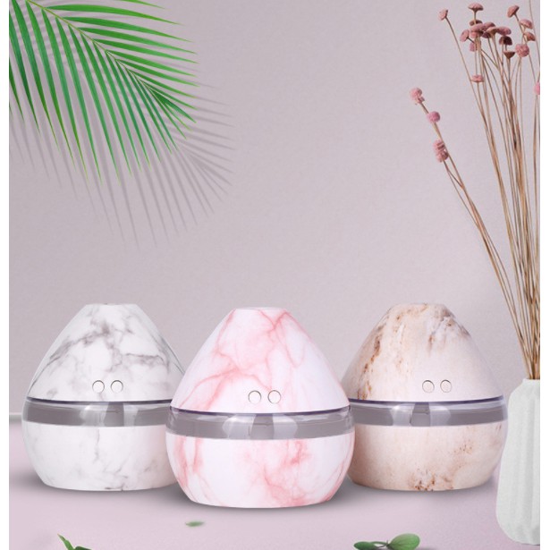 Taffware Aromatherapy Air Humidifier Night Light Marble 300ml - Humi H296 - White